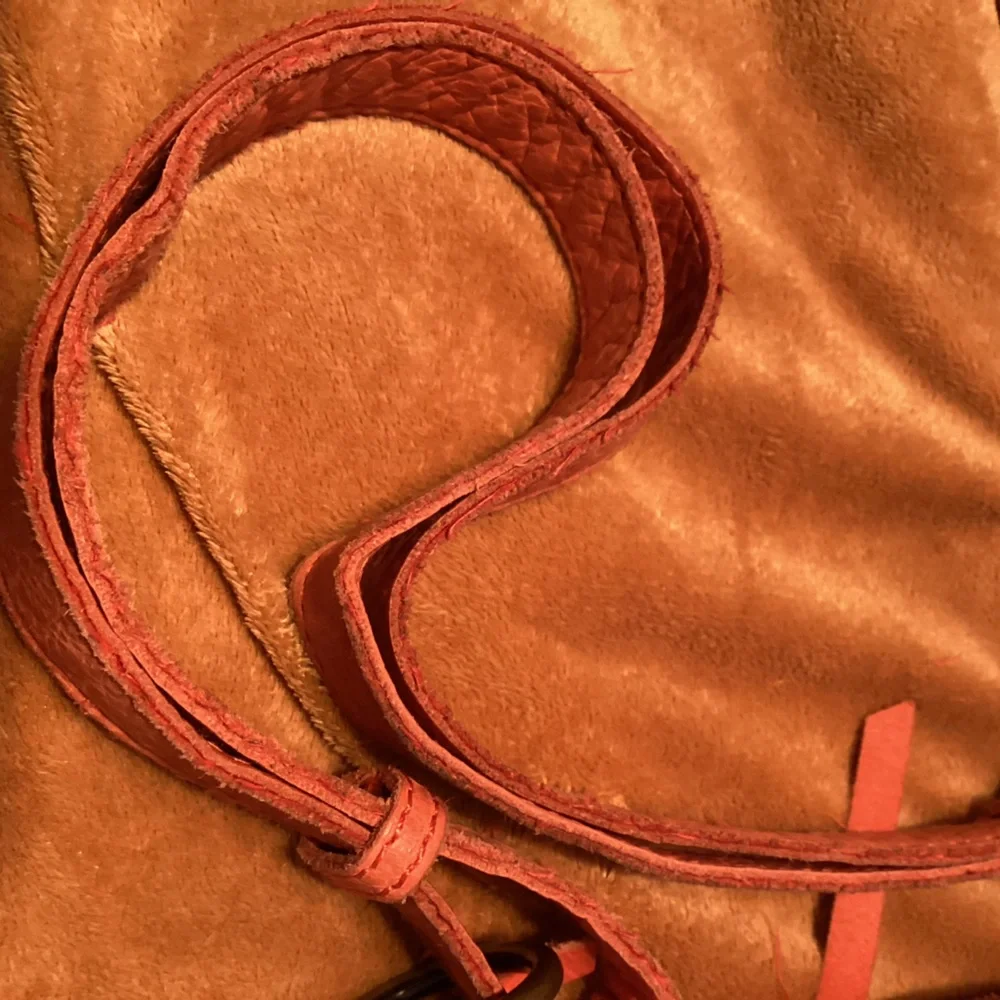 Lucky Brand Rayla Leather Crossbody Shoulder Handbag Boho Tassel Zip Tangerine - Picture 13 of 14